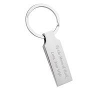 Personalised Polished Chrome Keyring - Engraved Slim Wedge Pendant Design | Minimalist Gift for Him, Her, Friends, Coworkers | Great for Birthdays, Thank You, Promotions, Bag Charms or Wedding Favours