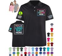 Personalised Polo Shirt Design Your Own Text Logo Name Photo Custom Work Shirts for Men Women Customise Golf Shirt Gifts Workwear Uniform S-5XL Multicoloured