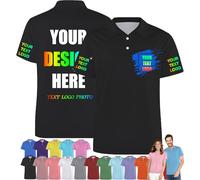 Personalised Polo Shirt for Men Women Custom Logo Golf Shirts Design Your Own Short Sleeve T Shirt for Company Work, S-5XL