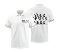 Personalised Polo Shirts Custom Polo Shirt, Customised Short Sleeve Tops for Men Women, Breathable Casual Business Work Wear Creat Gift for Father's Day Birthday, Classic Quick Dry Golf Polo