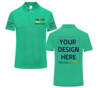 Personalised Polo Shirts - for Work,Uniforms, Business, Events, Stag Parties, Construction | Custom Text/Image (UK, Alpha, XL, Regular, Regular, Green)
