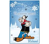 Personalised Popeye & Olive Christmas Card - Lovely !