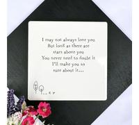 Personalised Porcelain Coaster with Song Lyrics, Musical Theme Keepsake Ceramic Gift, Birthday Keepsake, Friendship Gift, Gift For Her