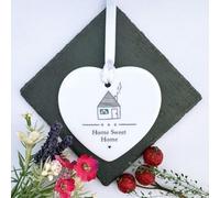 Personalised Porcelain Heart Home Sweet Home, New House Gift, Custom Hanging Heart Keepsake, First Home Ornament, Porcelain Gift