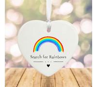 Personalised Porcelain Rainbow Heart, Ceramic Keepsake Gift, Friendship For Friends, Hope Love
