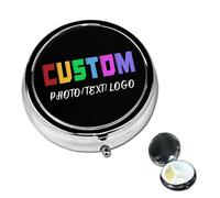 Personalised Portable Pillbox, Design Your Own Medicine Container with Picture/Text/Logo,Personalised Pill Box for Pocket,Purse, and Travel, Unique Gift Idea for Men and Women