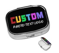 Personalised Portable Pillbox, Design Your Own Medicine Container with Picture/Text/Logo,Personalised Pill Box for Pocket,Purse, and Travel, Unique Gift Idea for Men and Women