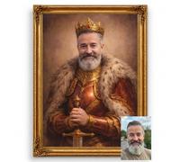 Personalised Portraits for Dad, Custom King, Viking Print, Multiple Styles