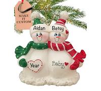 Personalised Pregnancy Ornament 2025 - Fast & Free 24h Customisation - Parents-to-be Christmas Ornaments for Tree - Custom Gift Wrapped Snow Couple Keepsake for Expecting Couples