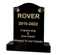 Personalised Premium Granite Memorial Headstone -Small Size -For Pets with Paw & Heart- Free Personalised Engraving