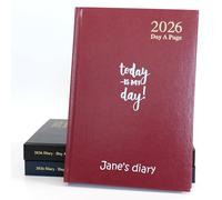 Personalised Premium Hardcover Diary 2026 | Custom Printed Organiser | Gift Idea Planner - [A4, Red]