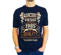 Personalised - Premium Vintage Colour - 18th | 21st | 30th | 40th | 50th | 60th | 70th | 80th Custom Birthday Gift | Present Idea for Men T-Shirt Navy XL