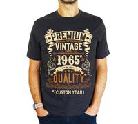Personalised - Premium Vintage Colour - 18th | 21st | 30th | 40th | 50th | 60th | 70th | 80th Custom Birthday Gift | Present Idea for Men T-Shirt Charcoal Grey S