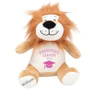 Personalised Preschool Leaving Gift Bunny with Name - Pink Preschool Leaver 2025 Soft Toy for Boy Girl Graduation Nursery Starting School - Brown Lion