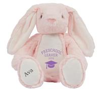 Personalised Preschool Leaving Gift Bunny with Name - Purple Preschool Leaver 2025 Soft Toy for Boy Girl Graduation Nursery Starting School - Pin Bunny