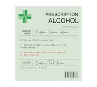 Personalised Prescription Wine Label Red White Rose Funny Alcohol Vinyl Sticker Novelty Gift Birthday Anniversary Funny Gifts for Women & Men. Teacher Gifts, Prescription Prosecco Gifts for Women. (1)