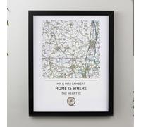 Personalised Present Day Compass Map Framed Poster