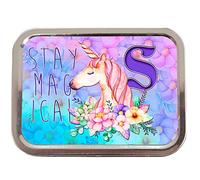 Personalised Pretty Unicorn Stay Magical 2oz Tobacco Tin | Baccy Storage | Pill Box | Cigarette Rolling Stash Can