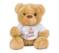 Personalised Princess Any Name Design for Girls - Custom Cute Fairy Tale Gift - Perfect for Back to School - Add Your Child’s Name, Soft Toys, Teddy Bear. (Brown Teddy)
