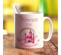 Personalised Princess Mug - Add Any Name - Gift for Girls, Sister, Friend - Birthday - Christmas - 11oz Ceramic Cup