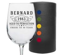 Personalised Print 473ml Stemmed Wine Glass Cup, Custom Engraved Red White Wine Glasses for Mum Her, Customised Wedding Decoration Décor, Anniversary Birthday Gifts Presents - Bernard