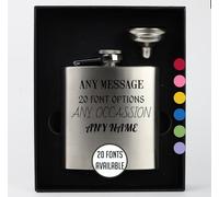 Personalised Printed 177ml Stainless Steel Hip Flask, Custom Birthday Gifts for Men Him, Customised Groomsmen Wedding Bachelor Favors, Portable Pocket Flask - Your Text Here