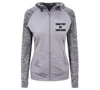 Personalised Printed AWDis Women's Cool Contrast Zoodie Top Sports Gym Workwear