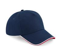 Personalised Printed Contrast piped peak Baseball Cap Custom text logo Hat adult