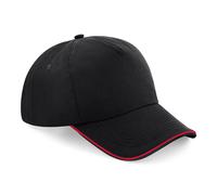 Personalised Printed Contrast piped peak Baseball Cap Custom text logo Hat adult