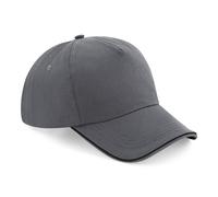 Personalised Printed Contrast piped peak Baseball Cap Custom text logo Hat adult