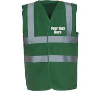 Personalised Printed Front Back Hi Vis Vest Your Custom Name/Text/Slogan/Logo High Visibility Safety Vest Reflective Waistcoat Unisex Workwear Uniform Gift Top(S, Paramedic Green)