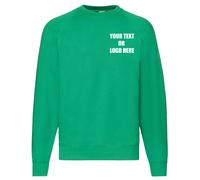 Personalised Printed Fruit of the Loom Classic 80/20 Raglan Sweatshirt Unisex