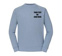 Personalised Printed Fruit of the Loom Classic 80/20 Raglan Sweatshirt Unisex