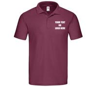 Personalised Printed Fruit of the Loom Original Cotton Polo Your Text Sports Top