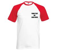 Personalised Printed Fruit of the Loom Sports Baseball Short Sleeve T-Shirt Gift