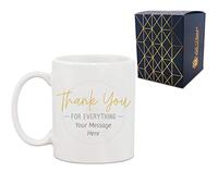 Personalised Printed Hot Drinks Coffee Tea Mug with Thank You for Everything Design, Personalise with Any Message, Gift Box Included, Full Colour Print, Thank You Gratitude Retirement Teacher Gift