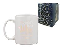 Personalised Printed Hot Drinks Coffee Tea Mug with World's Best Wife Design, Gift Boxed, Personalise with Any Message for Valentines, Anniversaries