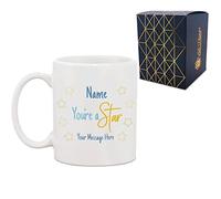 Personalised Printed Hot Drinks Coffee Tea Mug with You're A Star Design, Personalise with Any Message, Gift Box Included, Full Colour Print, Thank You Gratitude Retirement Teacher Gift