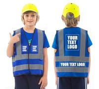 Personalised Printed LOGO SCHOOL Childs high vis vest KIDS high vis Reflective Safety Vest High Visibility child hi viz vis Waistcoat
