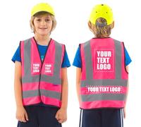 Personalised Printed LOGO SCHOOL Childs high vis vest KIDS high vis Reflective Safety Vest High Visibility child hi viz vis Waistcoat