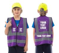 Personalised Printed LOGO SCHOOL Childs high vis vest KIDS high vis Reflective Safety Vest High Visibility child hi viz vis Waistcoat