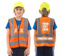 Personalised Printed LOGO SCHOOL Childs high vis vest KIDS high vis Reflective Safety Vest High Visibility child hi viz vis Waistcoat