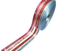 Personalised Printed Luxury Ribbon - 10mm, 15mm, 25mm, 38mm, 48mm or 100mm Width - Customised, Various Lengths, Ribbon & Text Colours - Ideal for Birthdays, Weddings, Christmas Etc (10mm Wide)