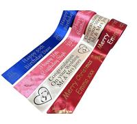 Personalised Printed Luxury Ribbon - 10mm, 15mm, 25mm, 38mm, 48mm or 100mm Width - Customised, Various Lengths, Ribbon & Text Colours - Ideal for Birthdays, Weddings, Christmas Etc (100mm Wide)