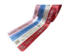 Personalised Printed Luxury Ribbon - 10mm, 15mm, 25mm, 38mm, 48mm or 100mm Width - Customised, Various Lengths, Ribbon & Text Colours - Ideal for Birthdays, Weddings, Christmas Etc (38mm Wide)