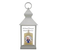 Personalised Printed Photo Memorial Lantern White or Black Remembrance Keepsake (UV Printed) (White)