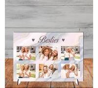 Personalised Printed Photo Plaque on Stand - Custom Gift for Besties - Available in 4 Designs, 3mm MDF and Acrylic Gifts For Best Friends (Lilac Marble, Mdf Wood A4 30cm x 21cm)