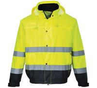 PERSONALISED PRINTED PORTWEST HI Vis Bomber Jacket Waterproof Safety COAT PW001