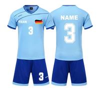 Personalised Printed Team Name & Number Jerseys, Men's Breathable Soccer Jersey Set, Quick-Dry Sports Uniform for Training & Match Play, Football Kit for Kids Adults