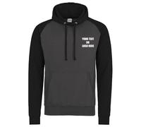 Personalised Printed Text AWDis Just Hoods unisex Baseball Hoodie Sports Casual